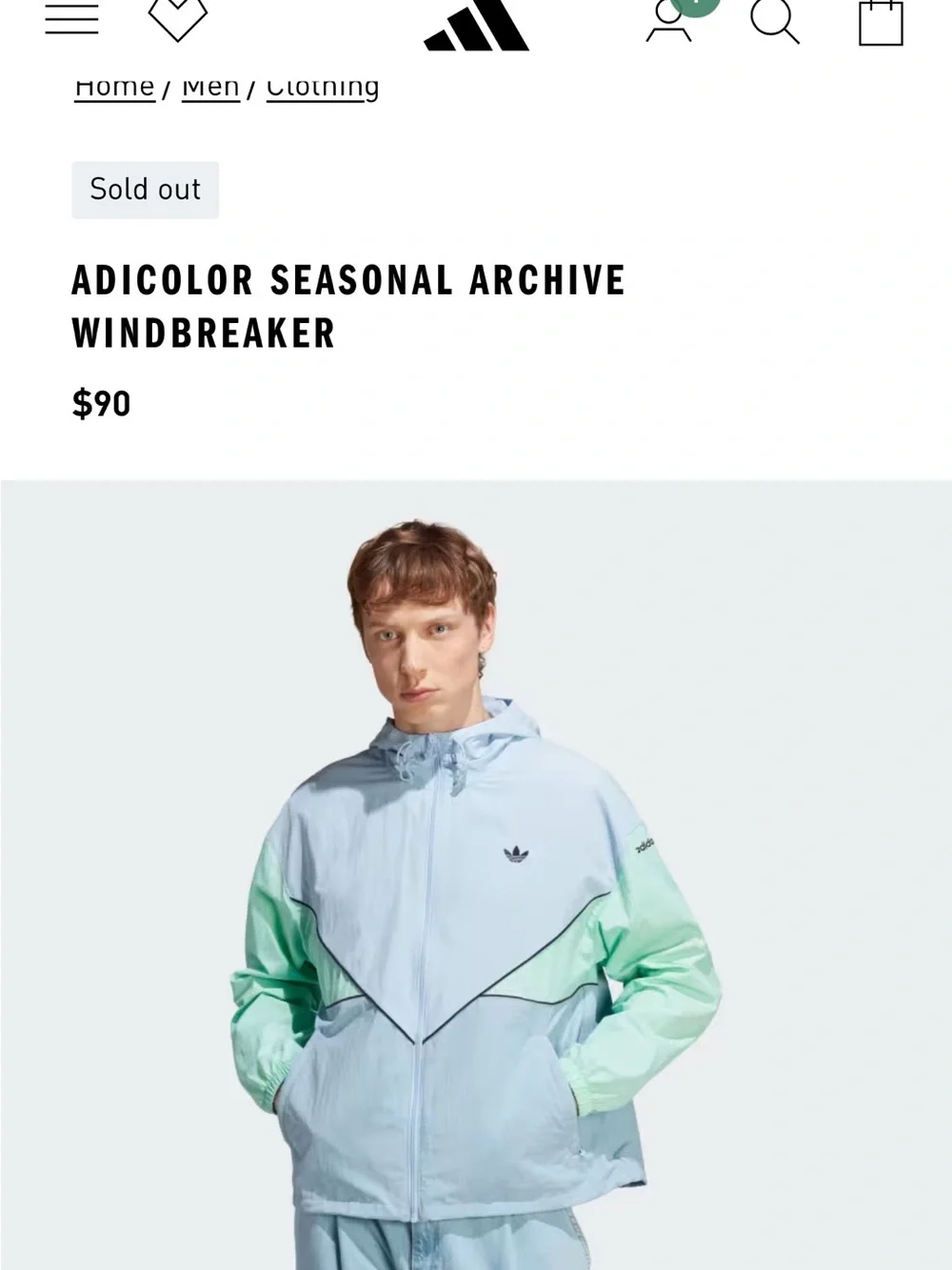 Adidas Men’s Sz. lg Windbreaker